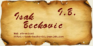 Isak Bećković vizit kartica